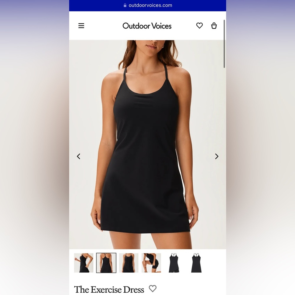 Outdoor Voices Exercise Dress NWOT Black